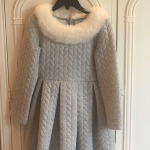 Janie and Jack Fur Lined Collar Dress